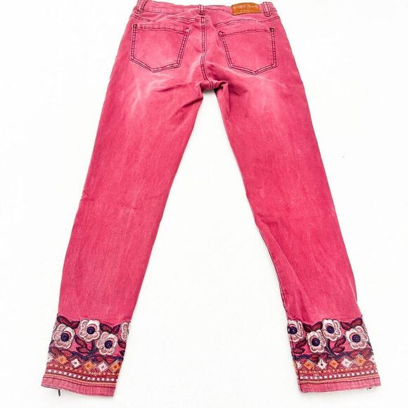Desigual Pakaian Jadi Wanita Celana Embellished Ankle Denim Jeans Size 28 - Picture 3 of 9